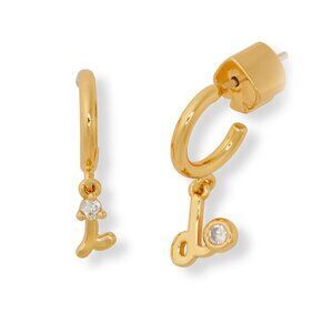 Kate Spade • Say Yes I Do Gold Clear Huggie Earrings